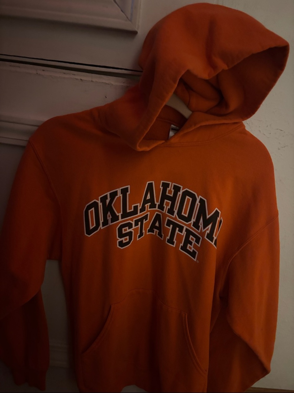 Jerzees Orange Pullover Hoodie with Logo Tag